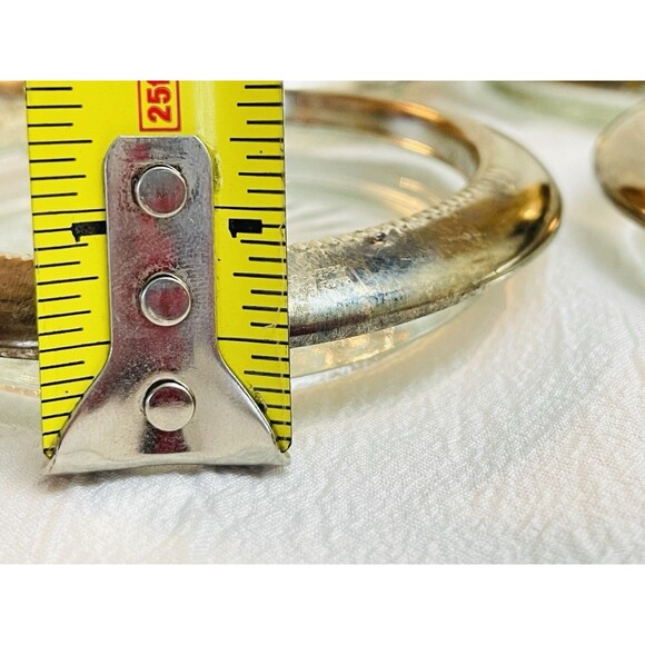 Set of 4 International Silver Co. Silverplate & Glass Coasters 4"  VTG Hong Kong - Picture 5 of 10